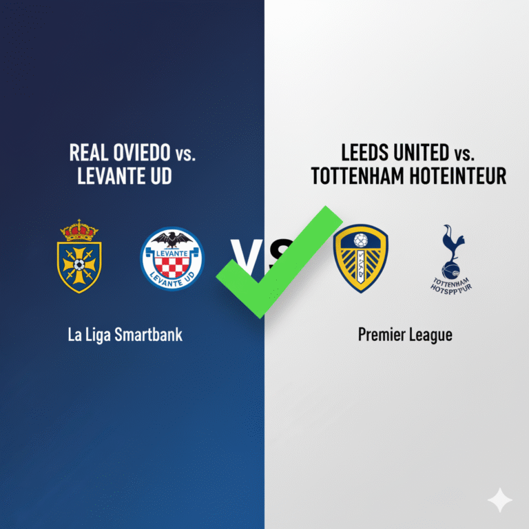 Over 1.5 en Oviedo–Levante y Leeds–Tottenham
